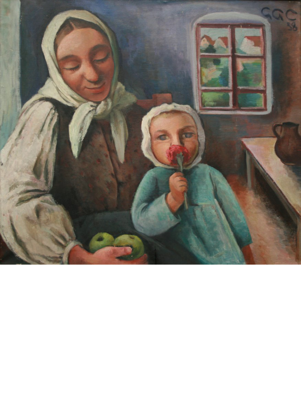 Grete Csaki-Copony: Bäuerin mit Kind, 1938